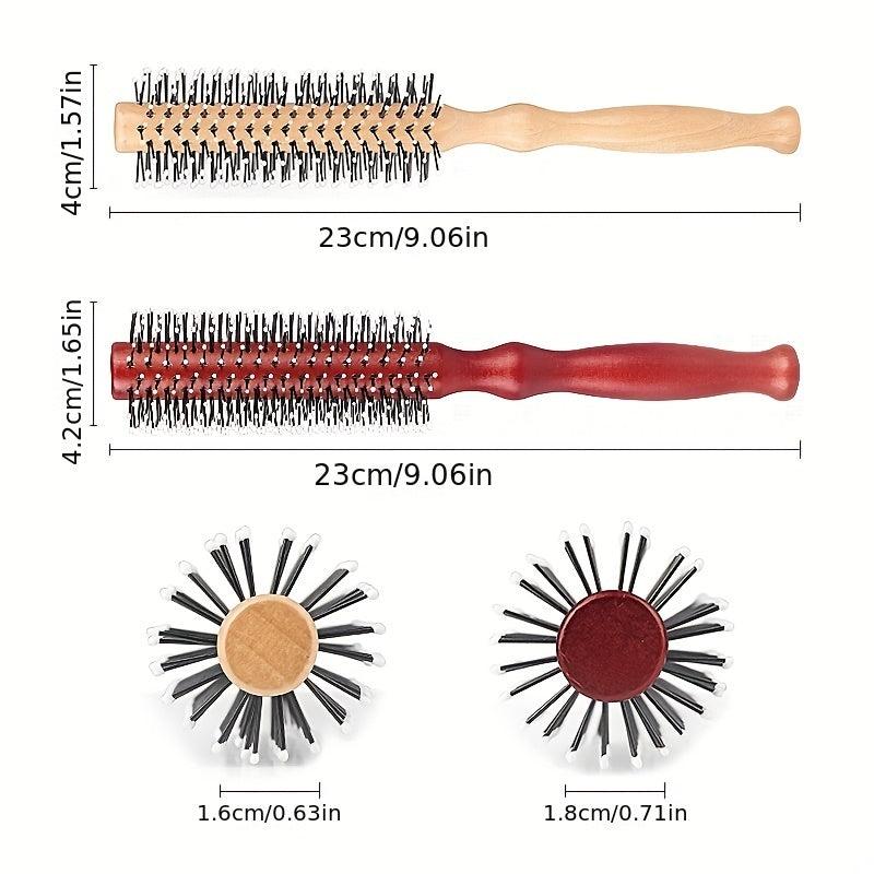 Nylon Curling Wooden Comb Fluffy Hair Brush