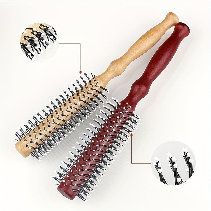 Nylon Curling Wooden Comb Fluffy Hair Brush