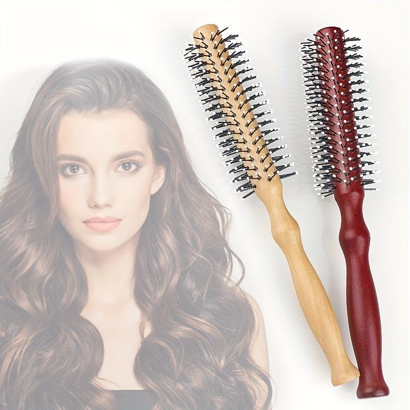 Nylon Curling Wooden Comb Fluffy Hair Brush