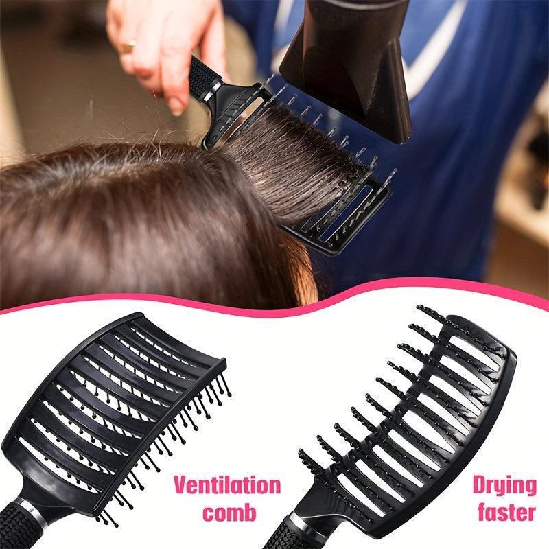 Professional Curved Detangling Comb Paddle Vent Brush Fast Drying Styling Hair