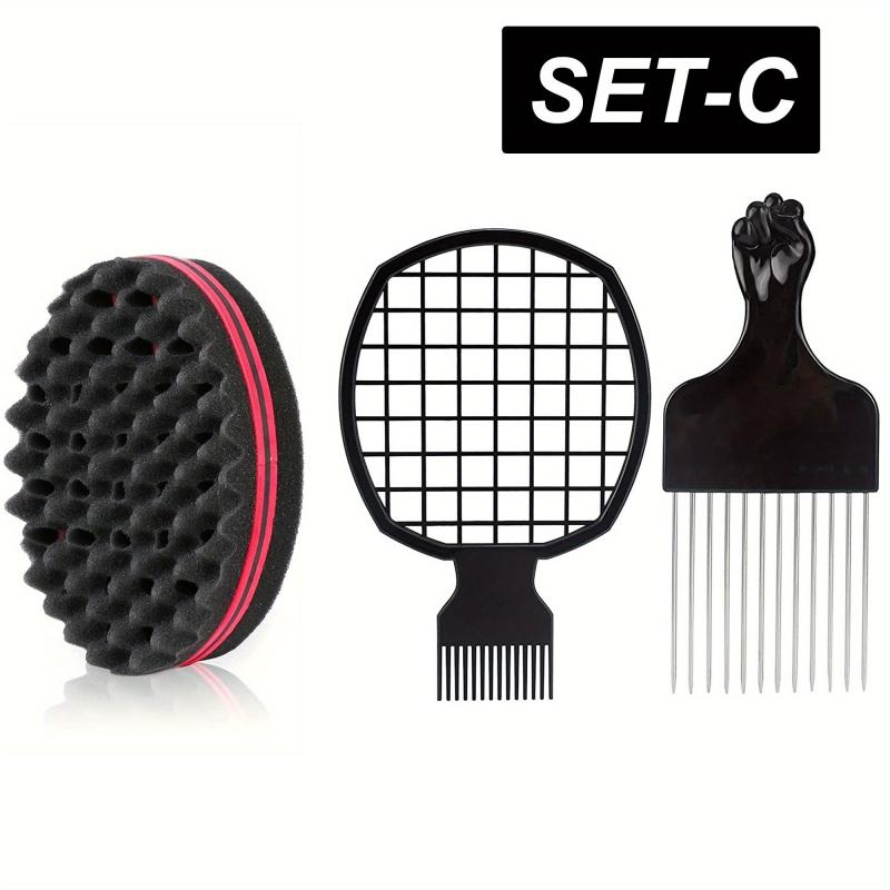 Afro Twist Hair Comb Set Hair Sponge Set With Curl Sponge