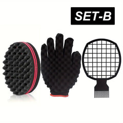 Afro Twist Hair Comb Set Hair Sponge Set With Curl Sponge