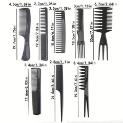 8pcs Hair Styling Comb Set Wide Tooth Flat Rat Double Fork Dense Tools