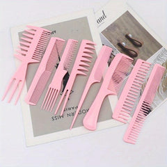 8pcs Hair Styling Comb Set Wide Tooth Flat Rat Double Fork Dense Tools