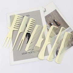 8pcs Hair Styling Comb Set Wide Tooth Flat Rat Double Fork Dense Tools