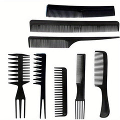 8pcs Hair Styling Comb Set Wide Tooth Flat Rat Double Fork Dense Tools