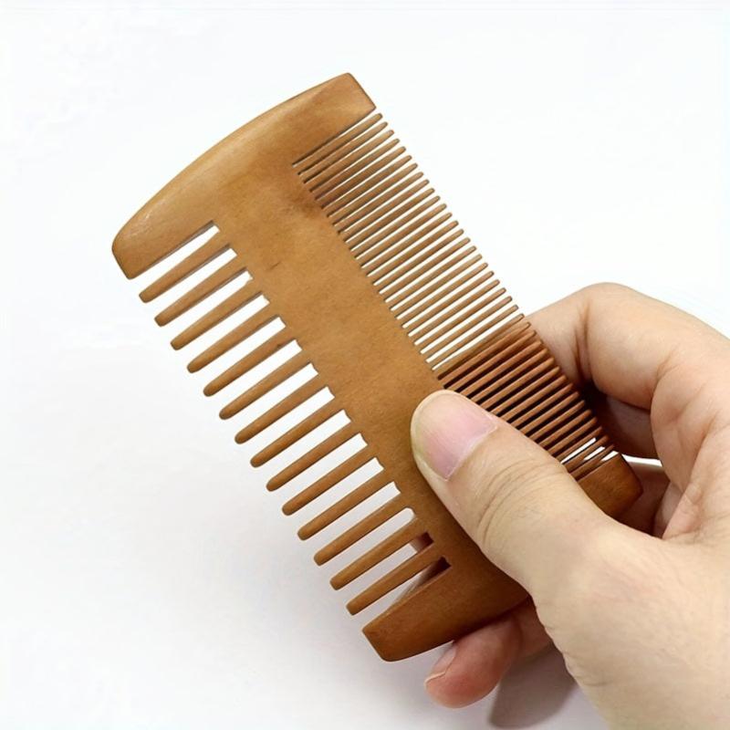 Anti Static Wooden Hair Brush and Beard Comb Double Sided Comb