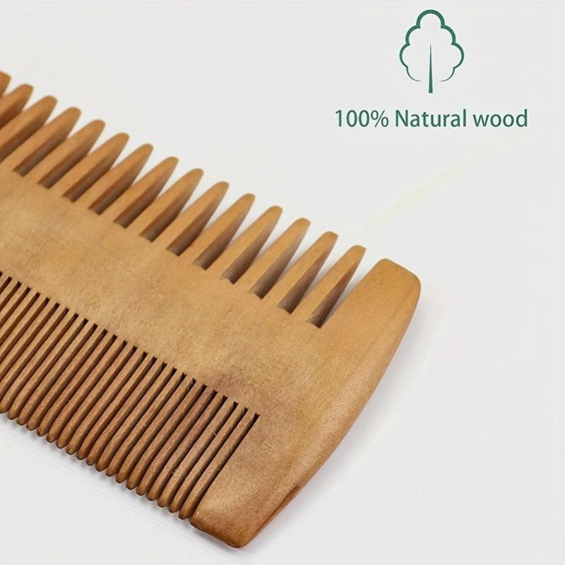 Anti Static Wooden Hair Brush and Beard Comb Double Sided Comb