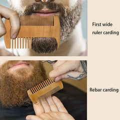 Anti Static Wooden Hair Brush and Beard Comb Double Sided Comb