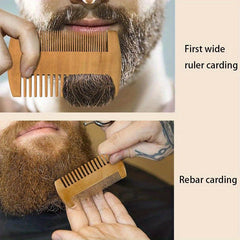 Anti Static Wooden Hair Brush and Beard Comb Double Sided Comb