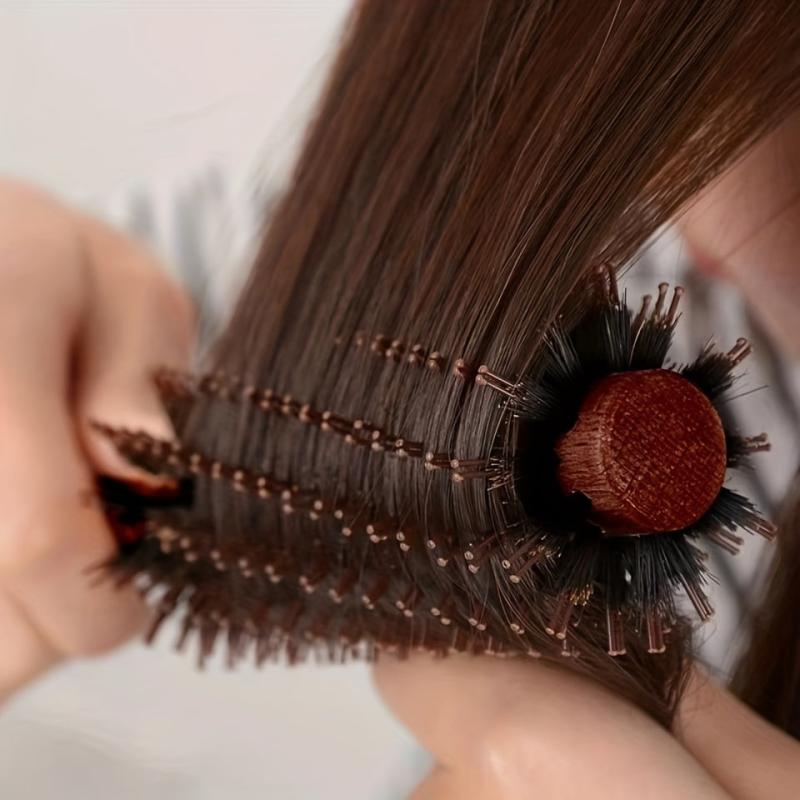Boar Bristle Round Hair Brush Comb Salon Hairdressing Comb Hair Care Tool