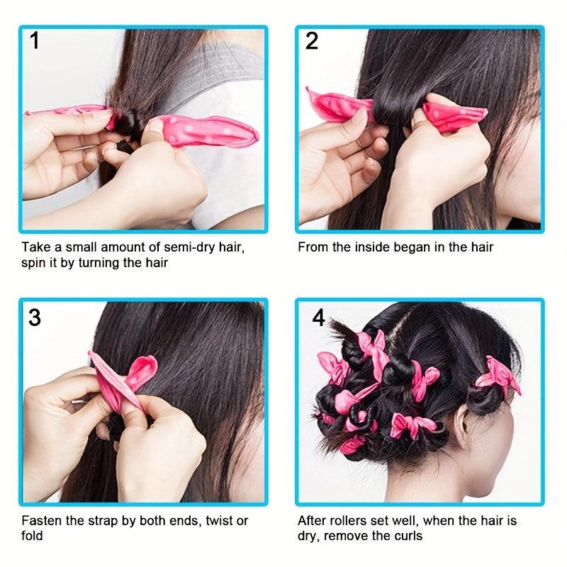 13pcs No Heat Hair Curler Set Sponge Hair Rollers Braiding Tools Comb