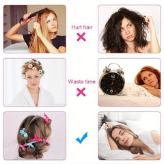 13pcs No Heat Hair Curler Set Sponge Hair Rollers Braiding Tools Comb