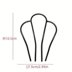 Metal Wave Shape Hair Fork for Bun Maker or Ponytail Holder