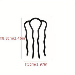 Metal Wave Shape Hair Fork for Bun Maker or Ponytail Holder