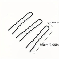Metal Wave Shape Hair Fork for Bun Maker or Ponytail Holder