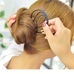 Metal Wave Shape Hair Fork for Bun Maker or Ponytail Holder