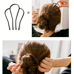 Metal Wave Shape Hair Fork for Bun Maker or Ponytail Holder