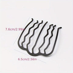 Metal Wave Shape Hair Fork for Bun Maker or Ponytail Holder