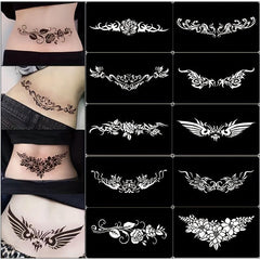 Long Strip Body Paint Tattoo Stencils Semi-permanent Spray Patterns