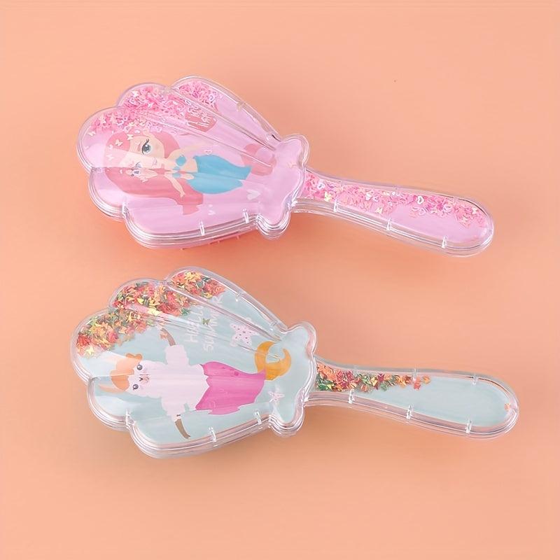Shell Air Cushion Comb Cartoon Pattern Hair Brush For Women Girls