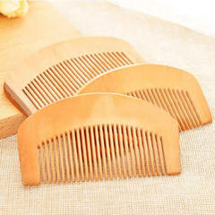 Peach Wooden Hair Comb Dense Tooth Massage Portable Comb Men Women