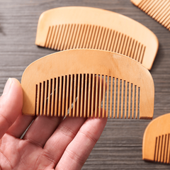 Peach Wooden Hair Comb Dense Tooth Massage Portable Comb Men Women