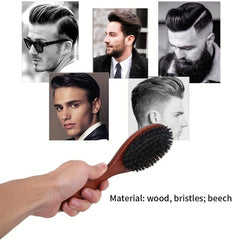 Boar Bristle Hair Brush Comb Anti-static Paddle Hair Extension Brush