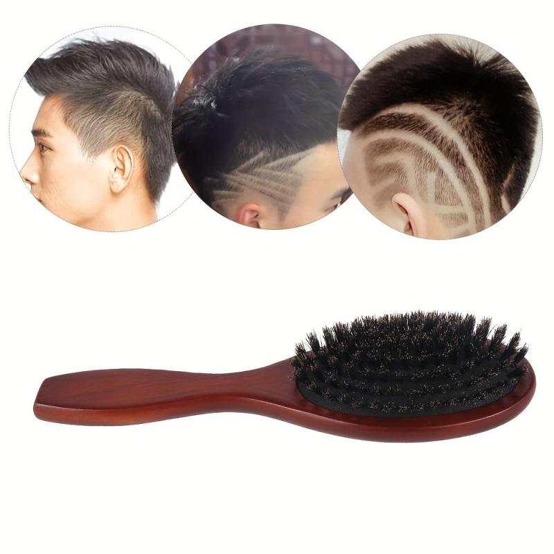Boar Bristle Hair Brush Comb Anti-static Paddle Hair Extension Brush