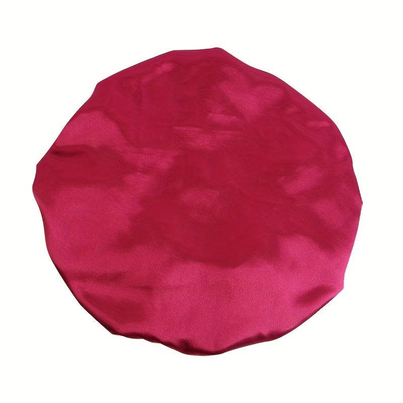Floral Print Satin Bonnet Wide Elastic Band Night Cap