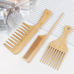 Men's Bamboo Wide Tooth Hair Comb