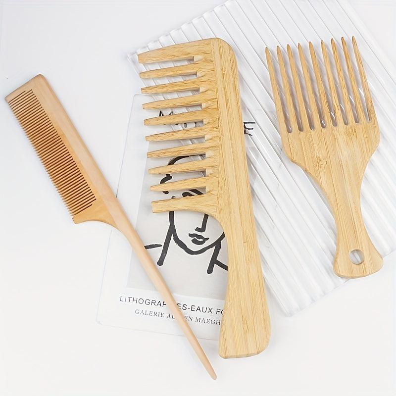 Men's Bamboo Wide Tooth Hair Comb