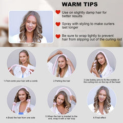 Foam Hair Rollers for Heatless Curls Silk Headband DIY Overnight Use