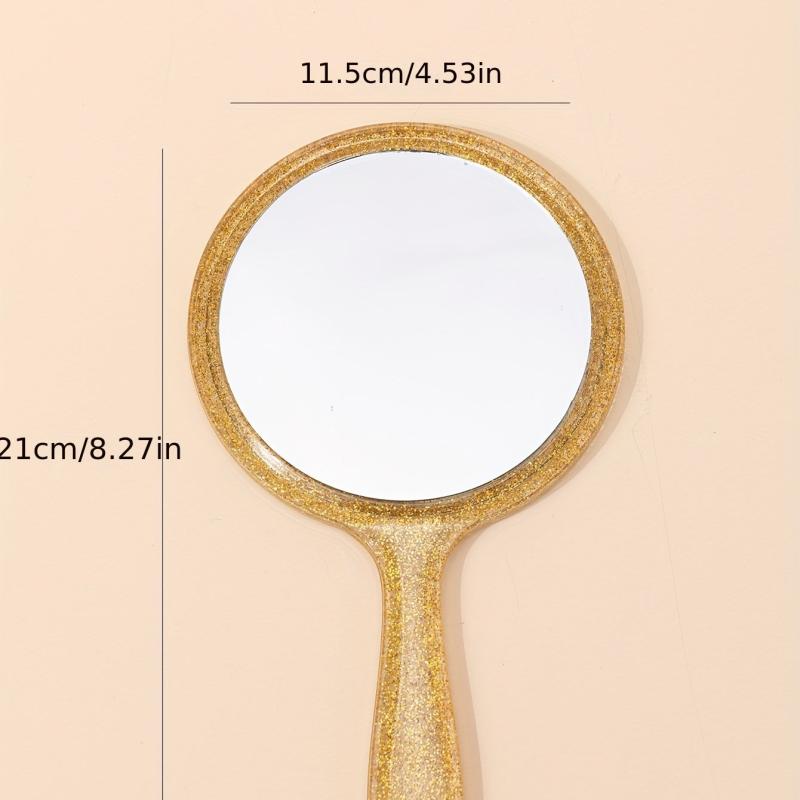 Yellow Round Hand Mirror for Home & Travel Use