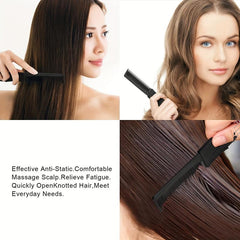 3pcs Carbon Lift Teasing Combs Metal Prong Salon Barber Household Hair Teasing