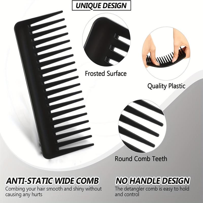 3Pcs Wide Tooth Comb Hair Detangling Comb No Handle Detangler Comb