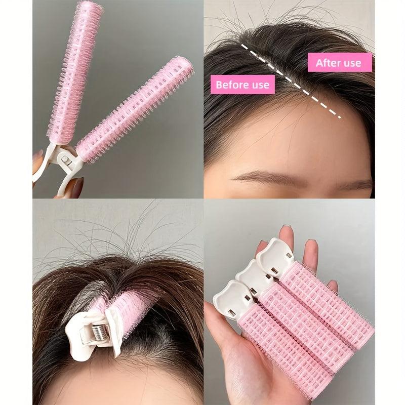 3pcs Pink Bangs Hair Root Fluffy Hair Clips DIY Hair Styling Hair Rollers