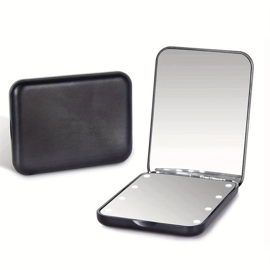 Compact Mirror with Light 2-Sided Magnetic Switch Makeup Mirror