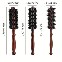 Boar Bristle Round Hair Brush Anti Static Curling Hair Comb