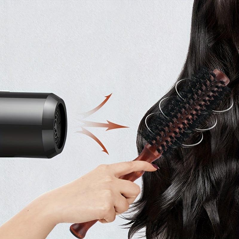 Boar Bristle Round Hair Brush Anti Static Curling Hair Comb