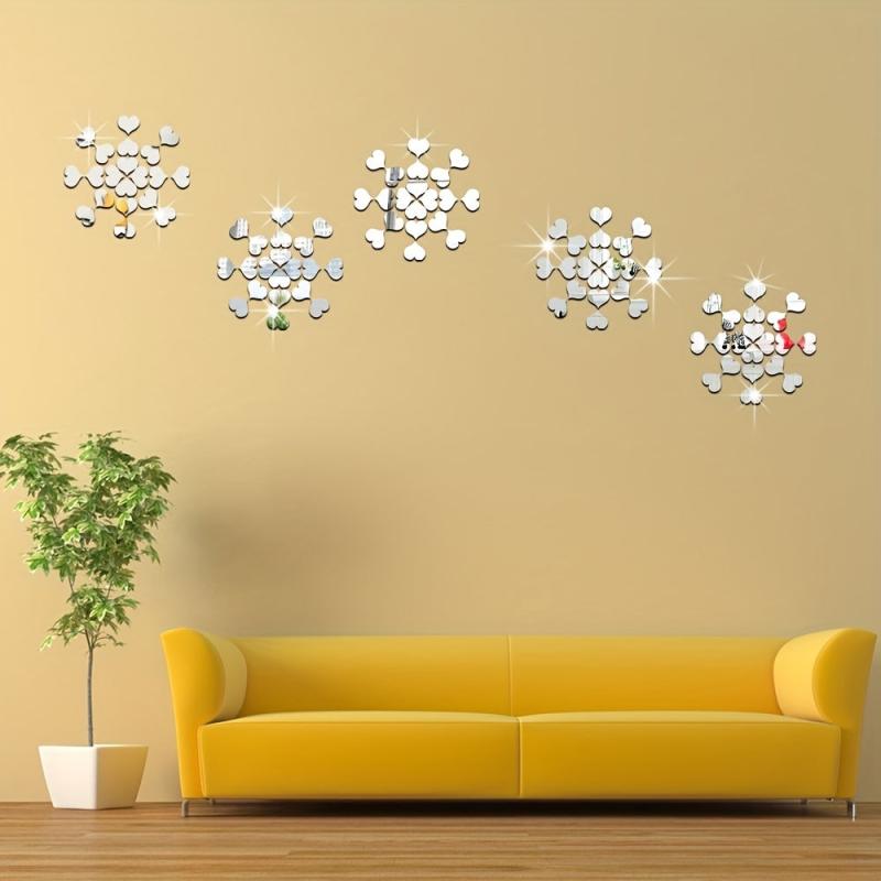 10pcs Heart Mirror Wall Decal - 3D Acrylic Heart Mirrors Wall Decor