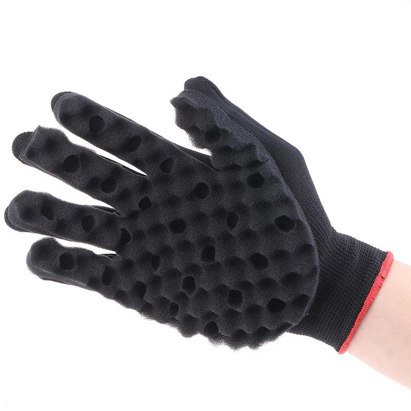 Hair Curl Sponge Gloves Magic Curly Sponge Gloves Barber Curl Twist Sponge Glove