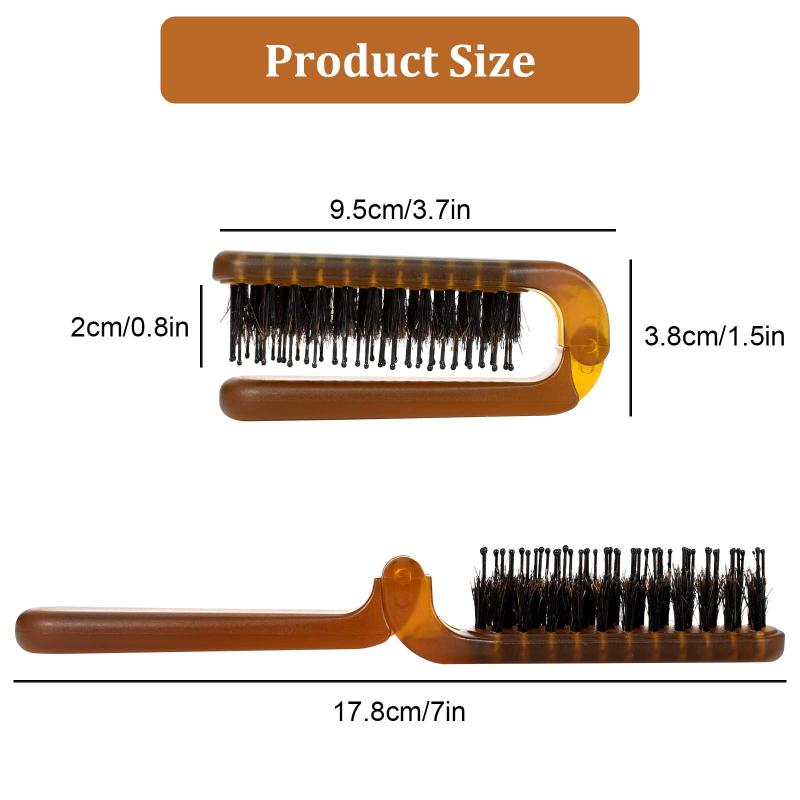 Pocket Hair Brush with Boar Bristles for Men Women