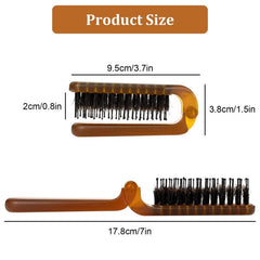 Pocket Hair Brush with Boar Bristles for Men Women