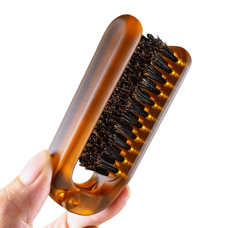 Pocket Hair Brush with Boar Bristles for Men Women
