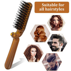Pocket Hair Brush with Boar Bristles for Men Women