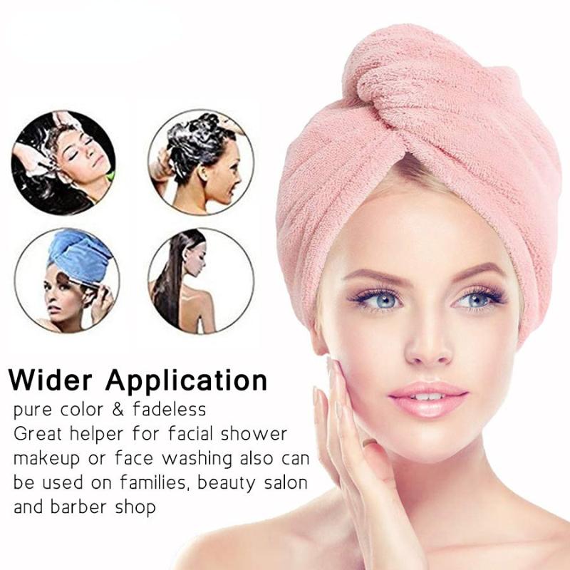 2pcs Microfiber Hair Towel Wrap Shower Hair Cap