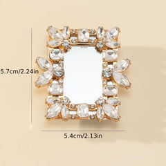 Rhinestone Decor Square Mirror for Girls and Women