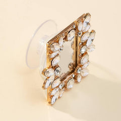 Rhinestone Decor Square Mirror for Girls and Women