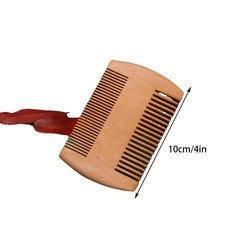 Peach Wooden Beard Comb Portable & Anti Static Hair Comb